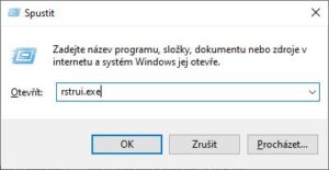 Obnovení systému rstrui.exe